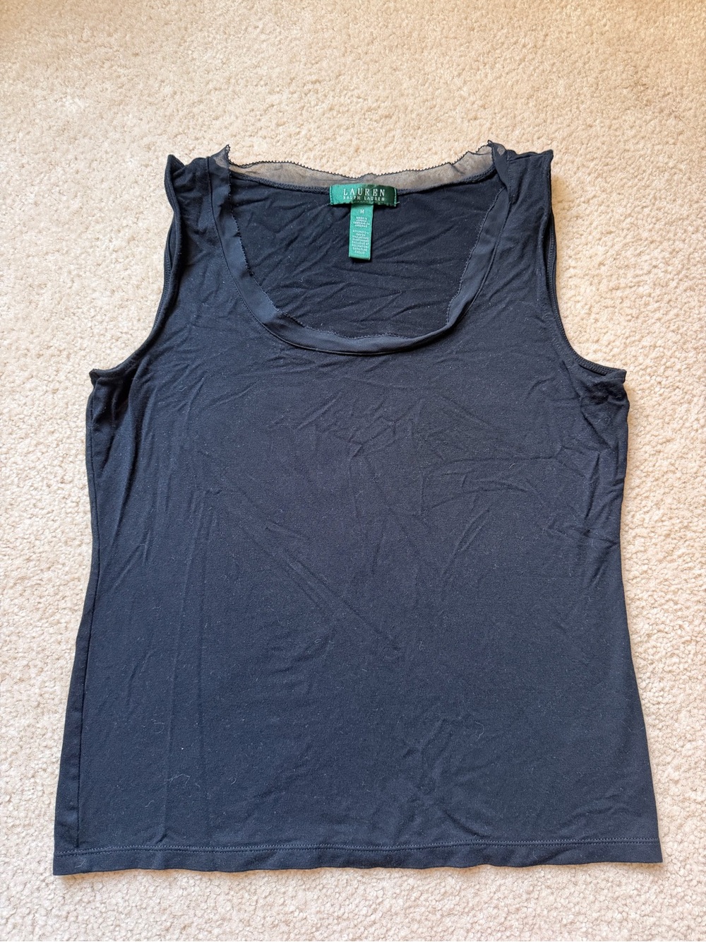 Lauren Ralph Lauren Black Scoop Neck Tank Top